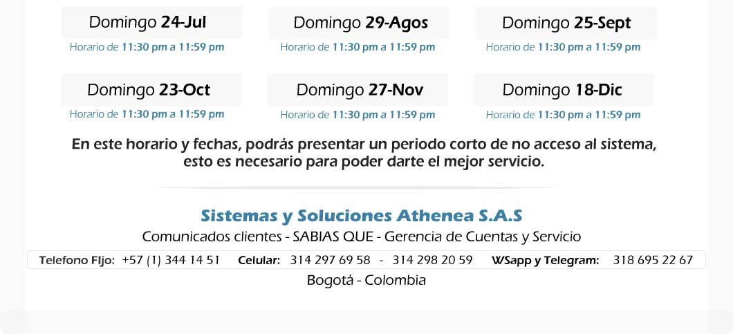 Comunicado Clientes de Athenea2022